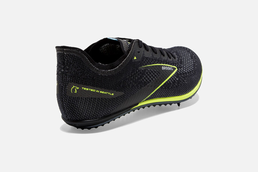 ELMN8 v8 Brooks Spikes Shoes NZ Mens - Black/Green - QJGAPH-624